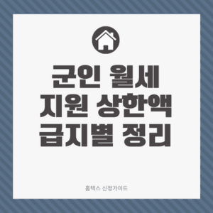 군인-월세-지원-상한액-급지별-정리